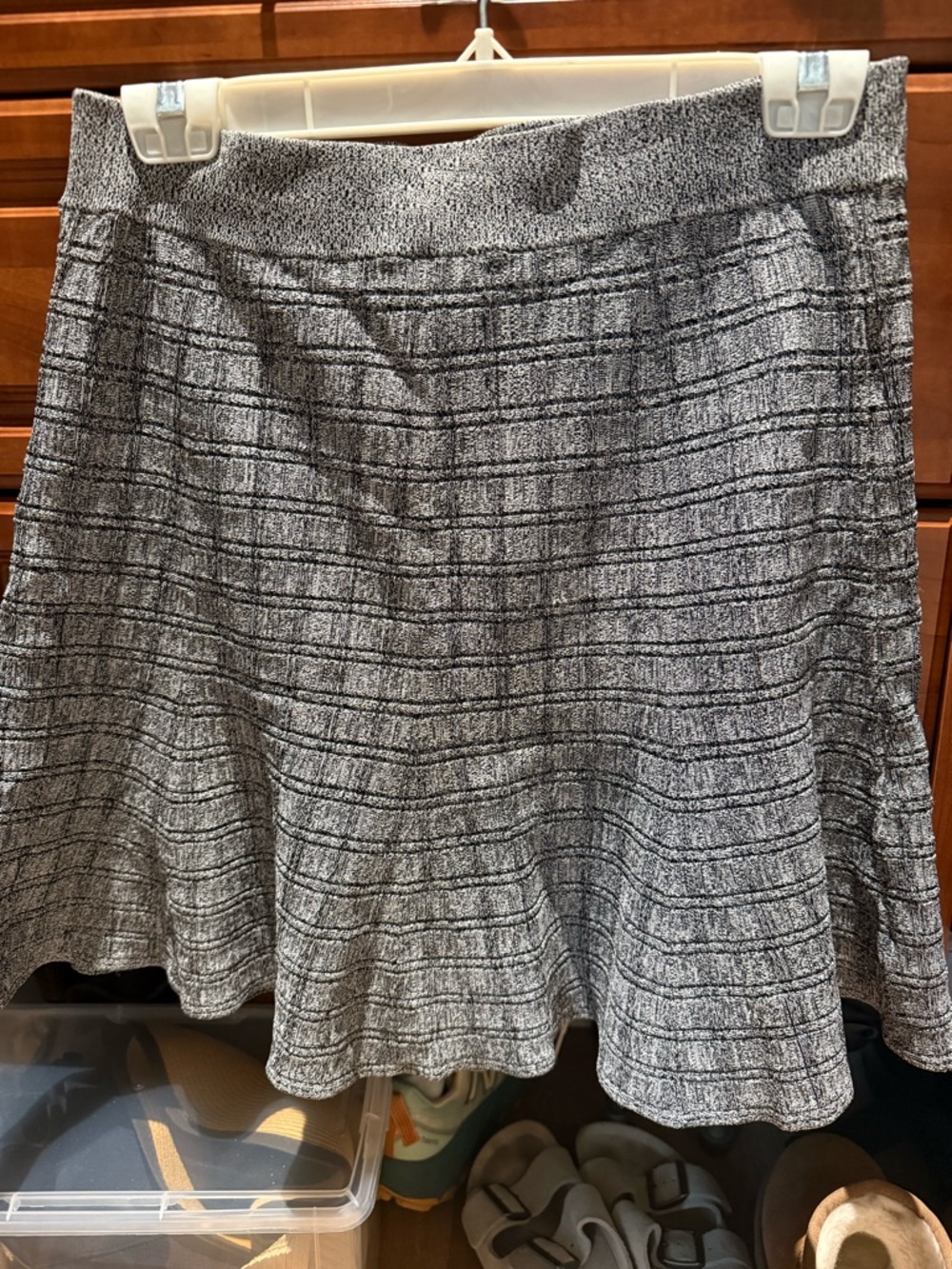 A.L.C. Gray Textured Circle Skirt